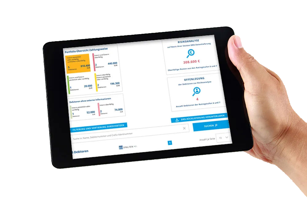 Tablet mit DRD-Tool Ansicht